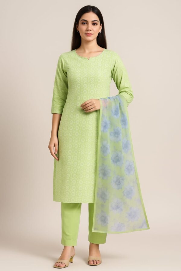 Mint Bloom Unstitched Suit Set