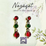 Gem Drop Earrings – Red & Green Elegance