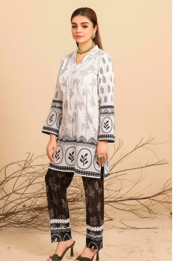 Noir Leaf – Monochrome Elegance Co-ord Set