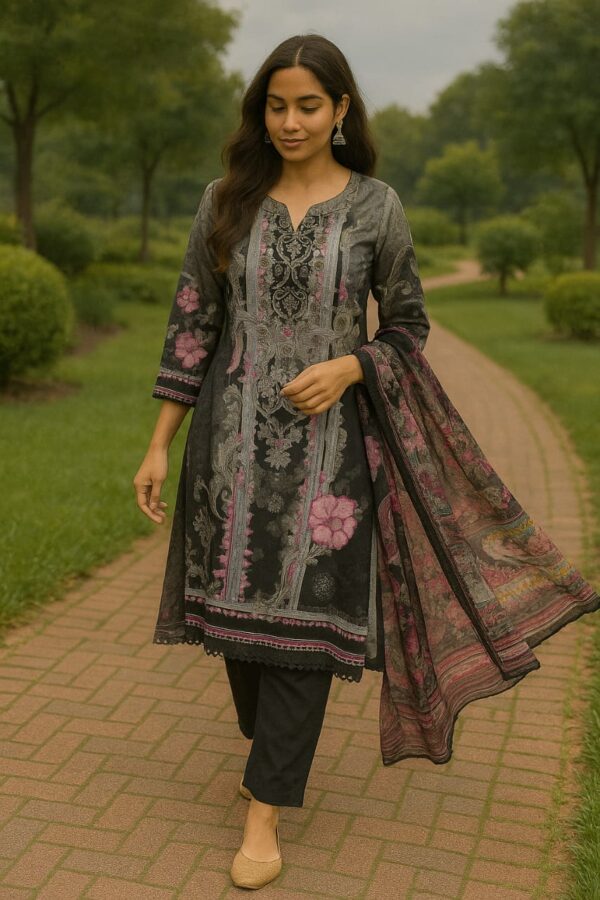 Noir Gulbahaar – Luxe Floral kurta Set